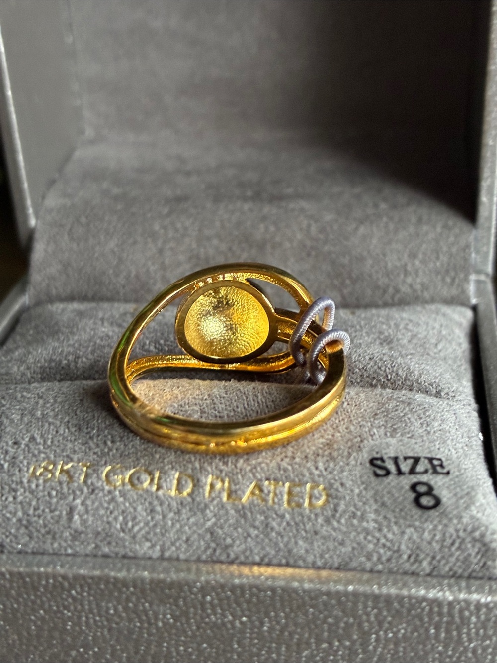 Lussoro 18KT Gold-Plated Globe Ring - Gold Size 8 - Picture 4 of 10